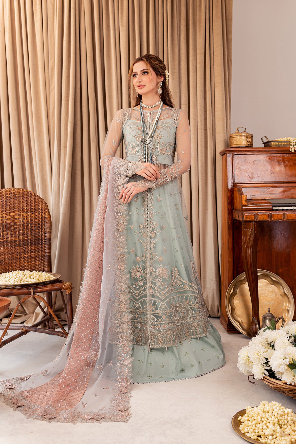 Buy Red Net Pakistani Wedding Clothing Online for Women in USA